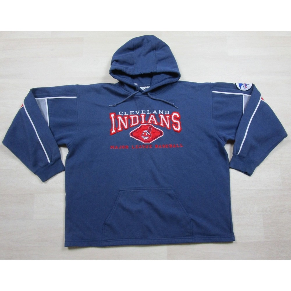 Vintage 90s Lee Sport Cleveland Indians Hoodie (XL) MLB Baseball Guardians Wahoo